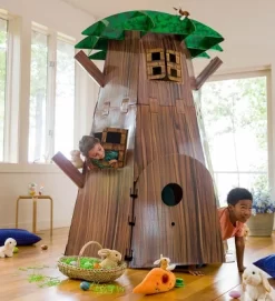 HearthSong Constructagons Big Tree Fort Indoor Fort-Building Kit With 4 Working Windows And Door