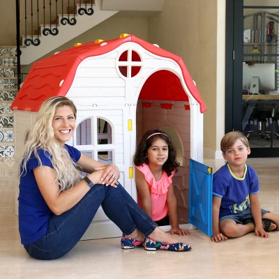 Costway Kids Cottage Playhouse Foldable Plastic Play House Indoor Outdoor Toy Portable 2 Costway Kids Cottage Playhouse Foldable Plastic Play House Indoor Outdoor Toy Portable - Image 2